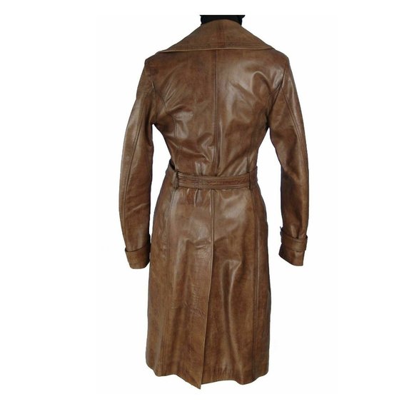 New Genuine Belstaff Leather Long Iver Pilots Coat EU 42 Italy Antique Cuer - Picture 10 of 13